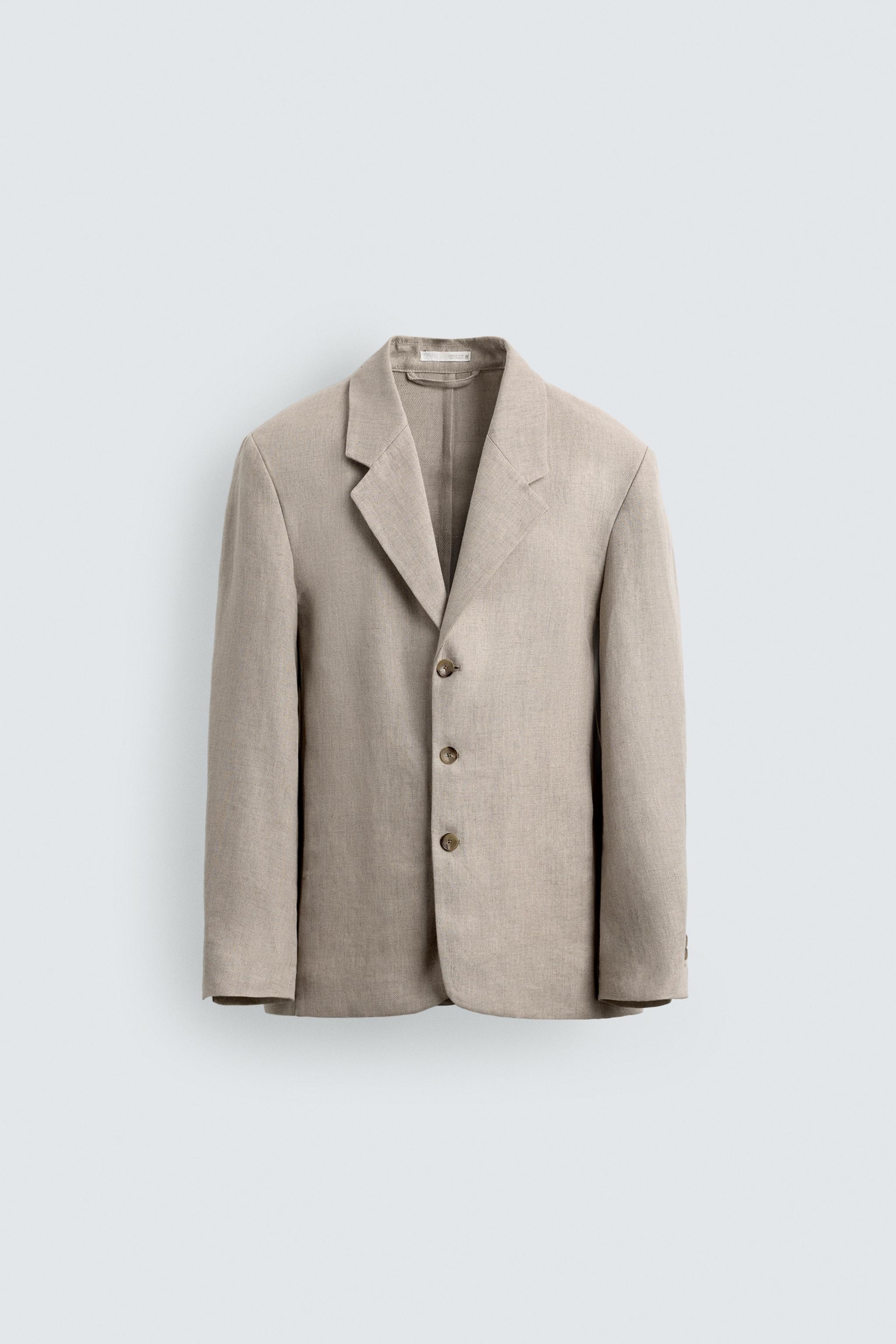 RELAXED FIT COTTON - LINEN SUIT BLAZER